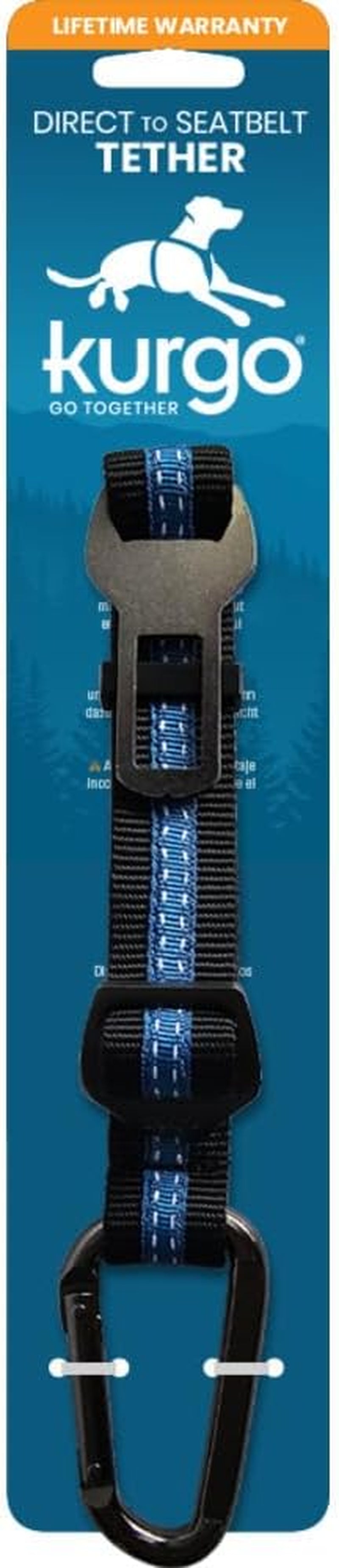 Direct to Seatbelt Tether, Coastal Blue | Car Tether for Dogs, Clips Directly to Seatbelt, Prevents Distracted Driving, Adjustable Length, Universal Fit-Excludes Volvo